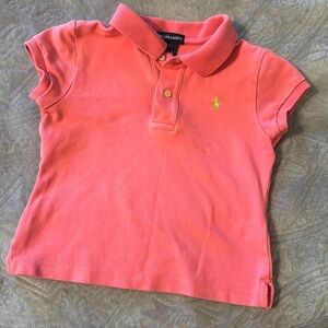 Ralph Lauren girls pink and green polo. Fits like a size 6 girls.